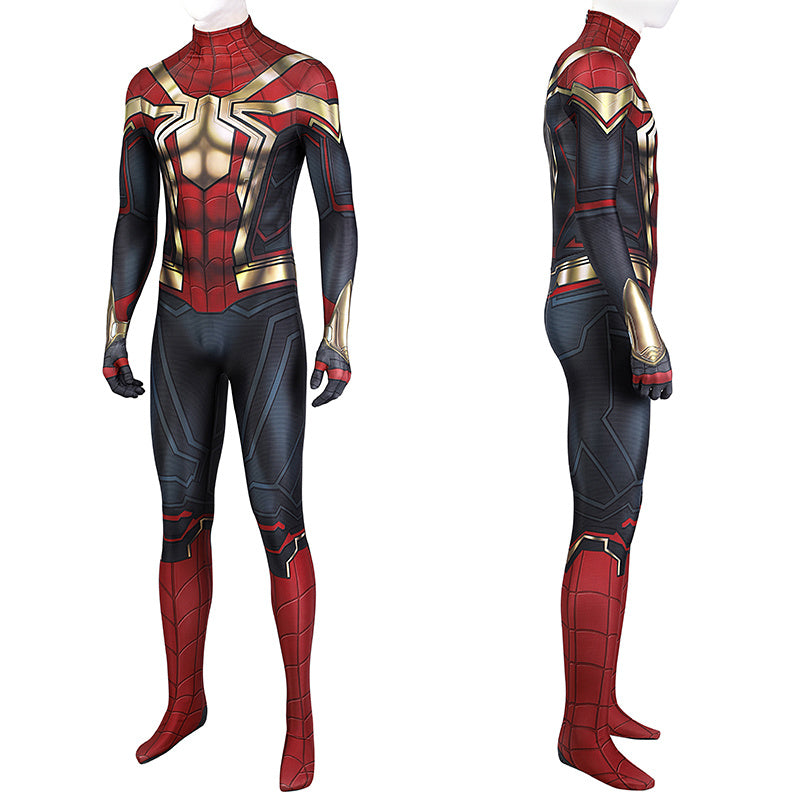 Spider-Man 3 Costume Spiderman No Way Home Peter Parker Cosplay Superhero Gold Jumpsuit - Image 4