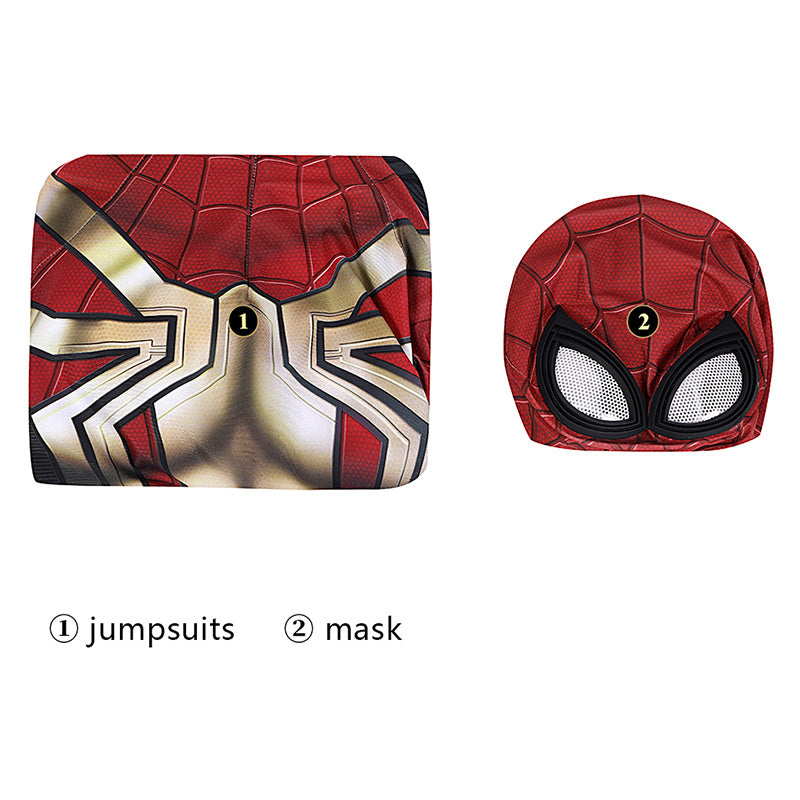 Spider-Man 3 Costume Spiderman No Way Home Peter Parker Cosplay Superhero Gold Jumpsuit - Image 5