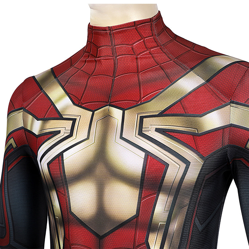 Spider-Man 3 Costume Spiderman No Way Home Peter Parker Cosplay Superhero Gold Jumpsuit - Image 6