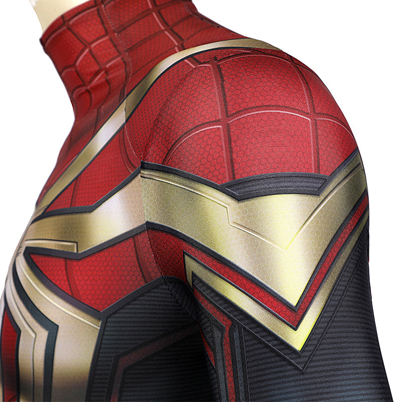 Spider-Man 3 Costume Spiderman No Way Home Peter Parker Cosplay Superhero Gold Jumpsuit - Image 7