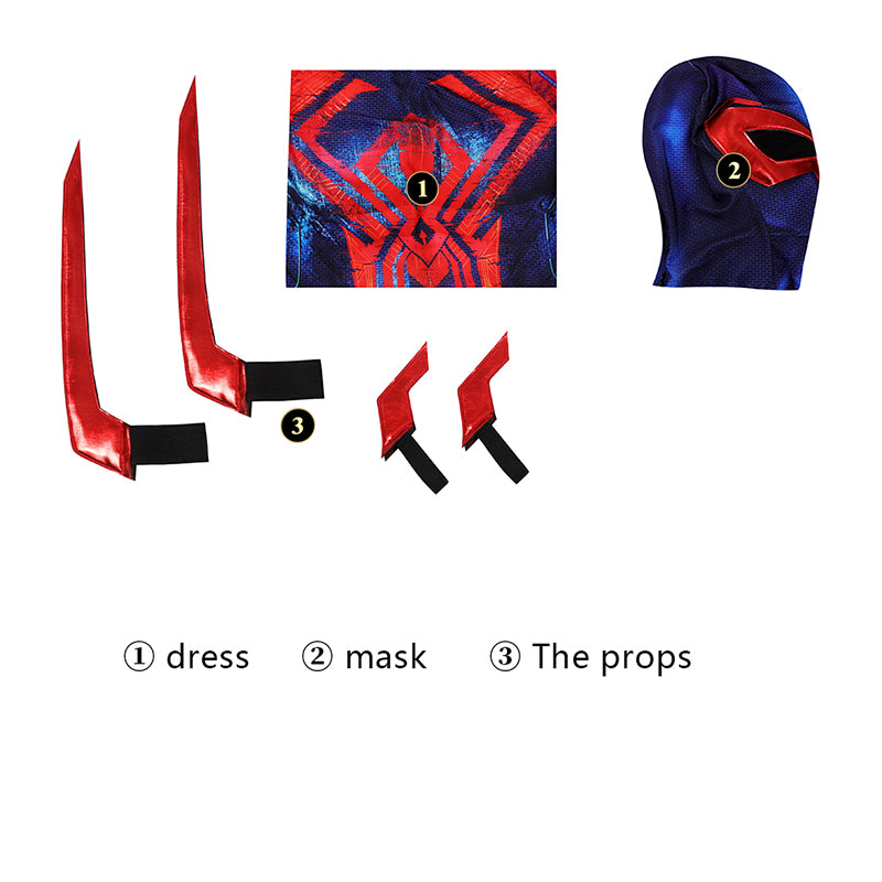SPIDER MAN Across the Spider-Verse Spider-man 2099 Cosplay Costume Jumpsuit - Image 8