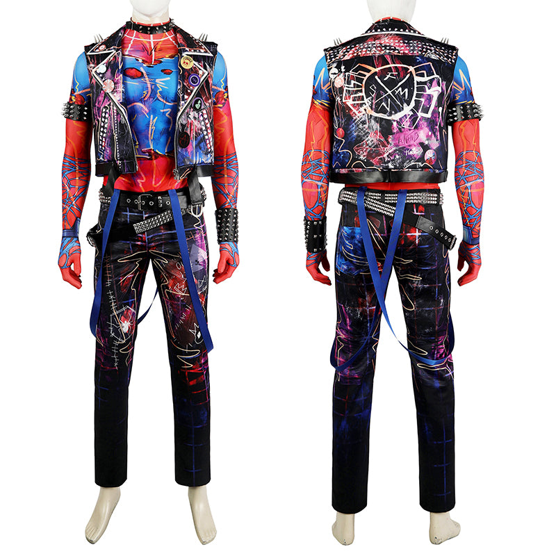 Spider-Man: Across the Spider-Verse Cosplay Hobie Brown Spider-Punk Costume Outfit - Image 4
