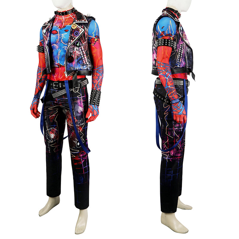 Spider-Man: Across the Spider-Verse Cosplay Hobie Brown Spider-Punk Costume Outfit - Image 5