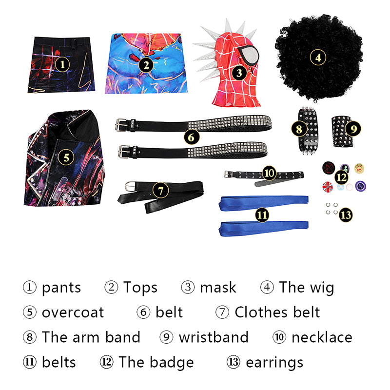 Spider-Man: Across the Spider-Verse Cosplay Hobie Brown Spider-Punk Costume Outfit - Image 15
