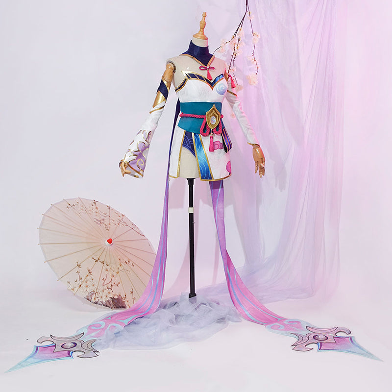 League of Legends The Starchild Soraka Cosplay Costume Game Skin Spirit Blossom Dress Suit - Image 3