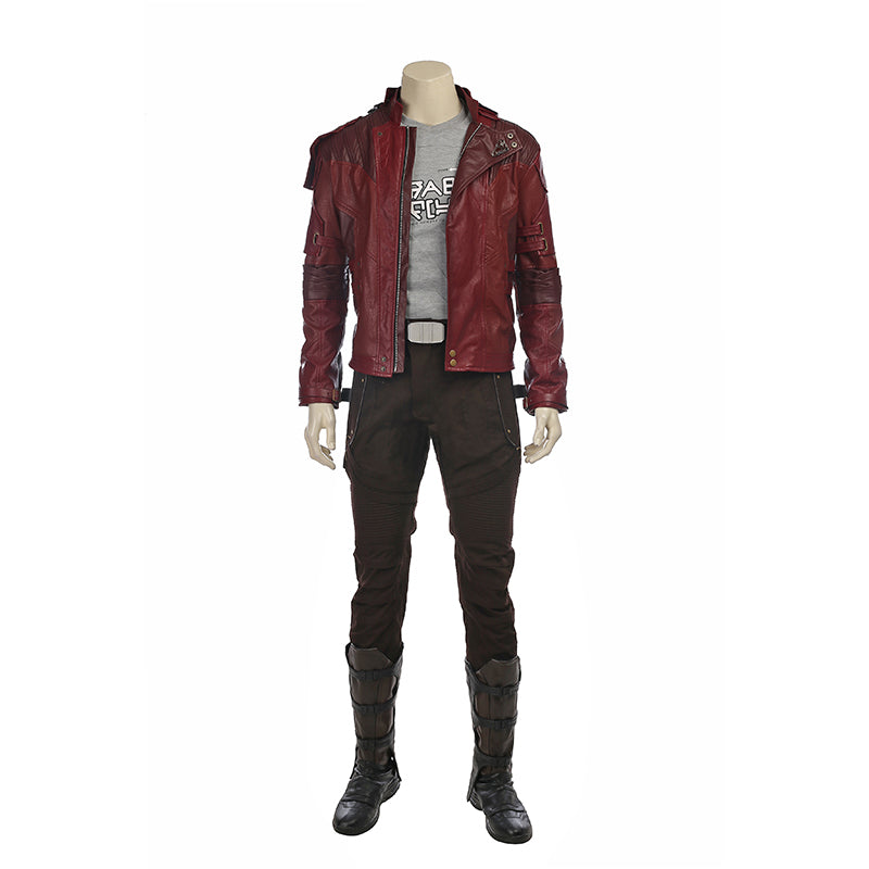 Star Lord Costume Guardians of The Galaxy 2 Cosplay Peter Quill Red Coat With Boots - Image 2