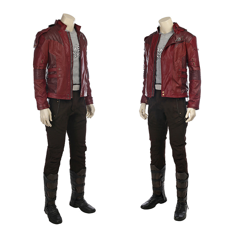 Star Lord Costume Guardians of The Galaxy 2 Cosplay Peter Quill Red Coat With Boots - Image 3