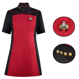 Star Trek Uniform Dress Captain Officer Red Dress Outfit Cosplay Costume