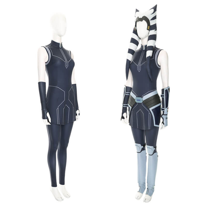 Star Wars The Clone Wars Ahsoka Tano Cosplay Costume Full Set Outfit - Image 3