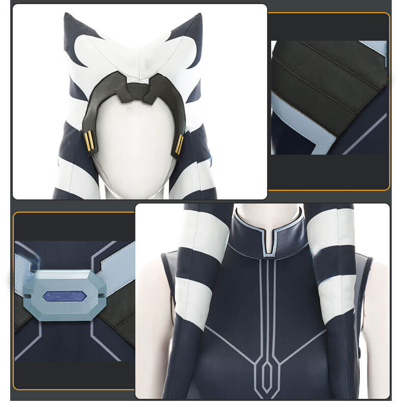 Star Wars The Clone Wars Ahsoka Tano Cosplay Costume Full Set Outfit - Image 5