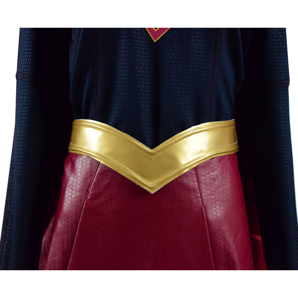 DC Supergirl Cosplay Kara Zor-El Kara Kent Costume Halloween Outfit Women With Cloak - Image 7