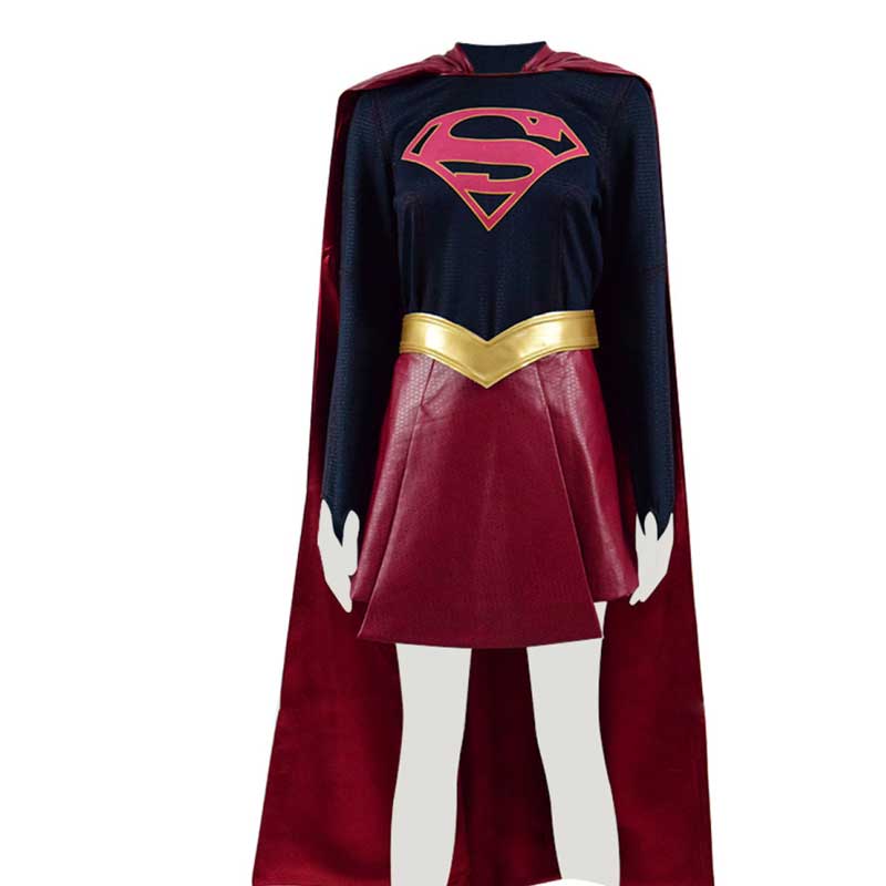 DC Supergirl Cosplay Kara Zor-El Kara Kent Costume Halloween Outfit Women With Cloak - Image 2