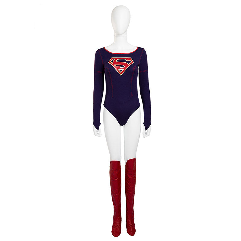 Supergirl Costume Kara Zor-El Kara Kent Cosplay Superhero Jumpsuit Women With Cloak - Image 4
