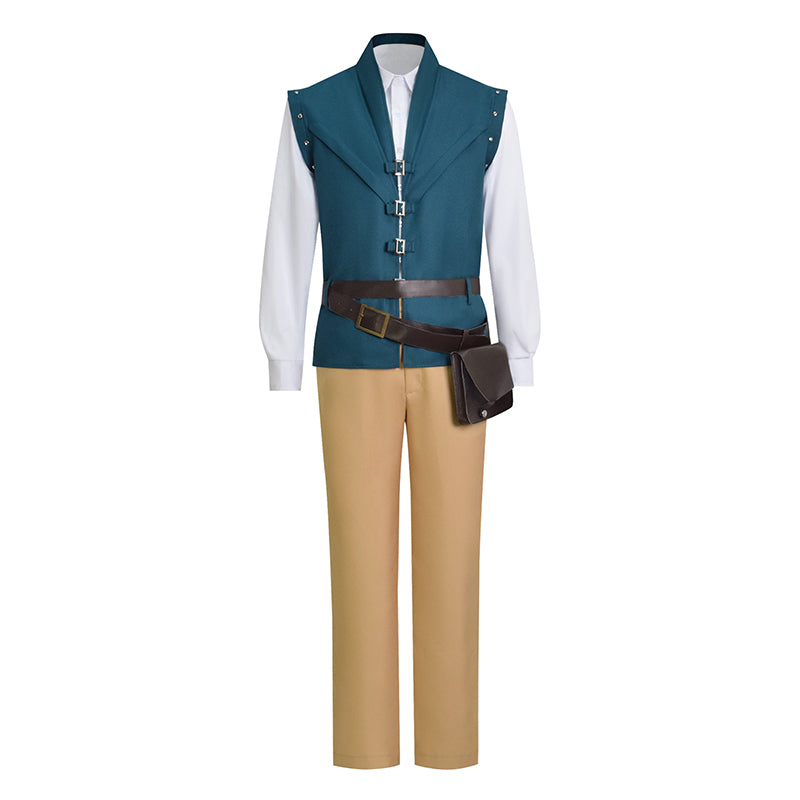 Prince Tangled Cosplay Flynn Rider Costume Vest Shirt Outfit Halloween Carnival Suit - Image 2
