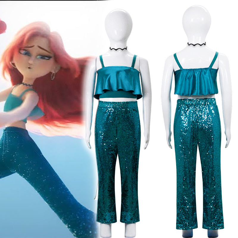 Ruby Gillman Teenage Kraken Cosplay Costume Girls Vest Pants Halloween Performance Suit - Image 2