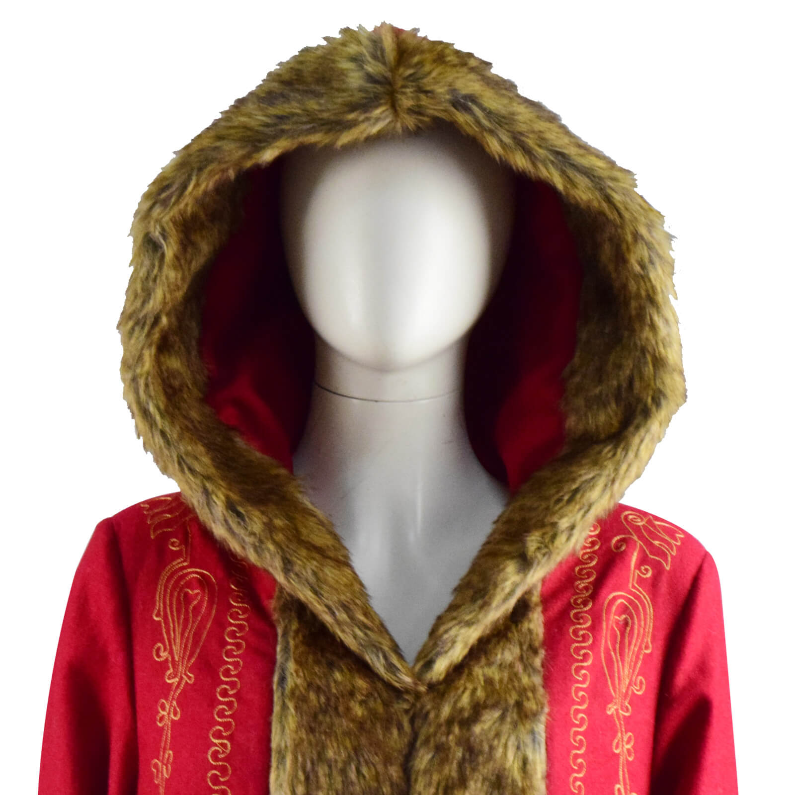 The Christmas Chronicles 2 Mrs. Claus Cosplay Costume Red Wool Long Coat Outfit - Image 8
