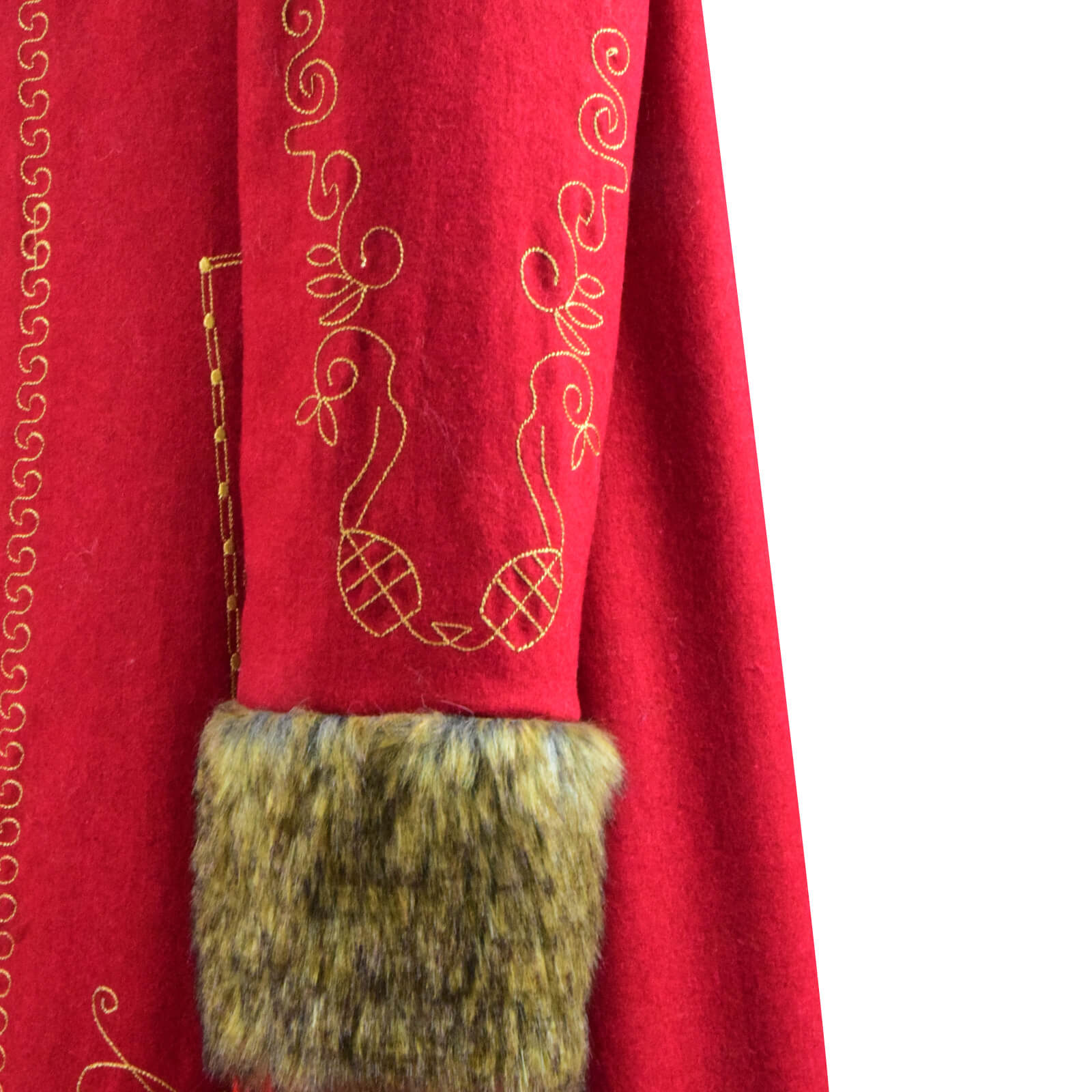 The Christmas Chronicles 2 Mrs. Claus Cosplay Costume Red Wool Long Coat Outfit - Image 10