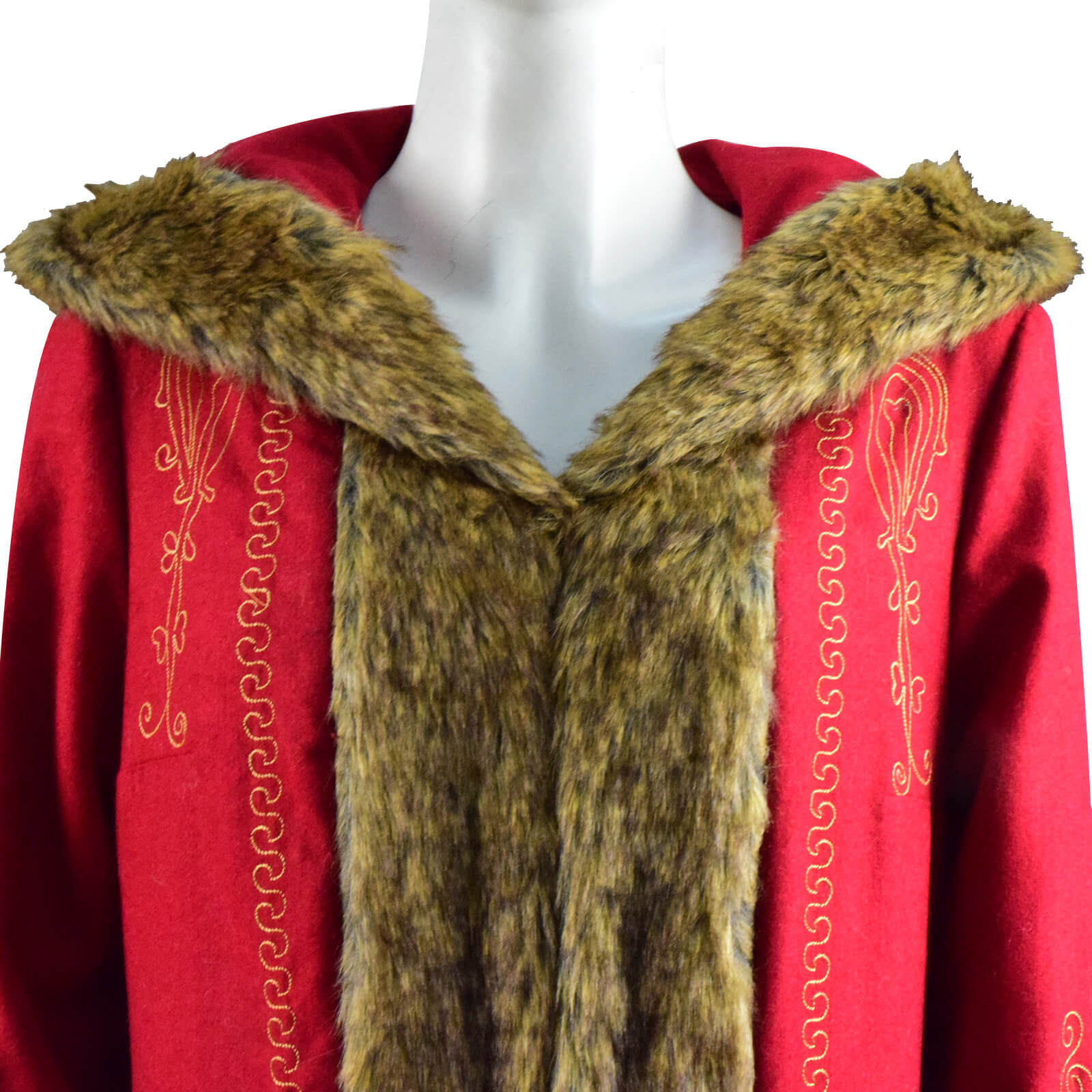 The Christmas Chronicles 2 Mrs. Claus Cosplay Costume Red Wool Long Coat Outfit - Image 6