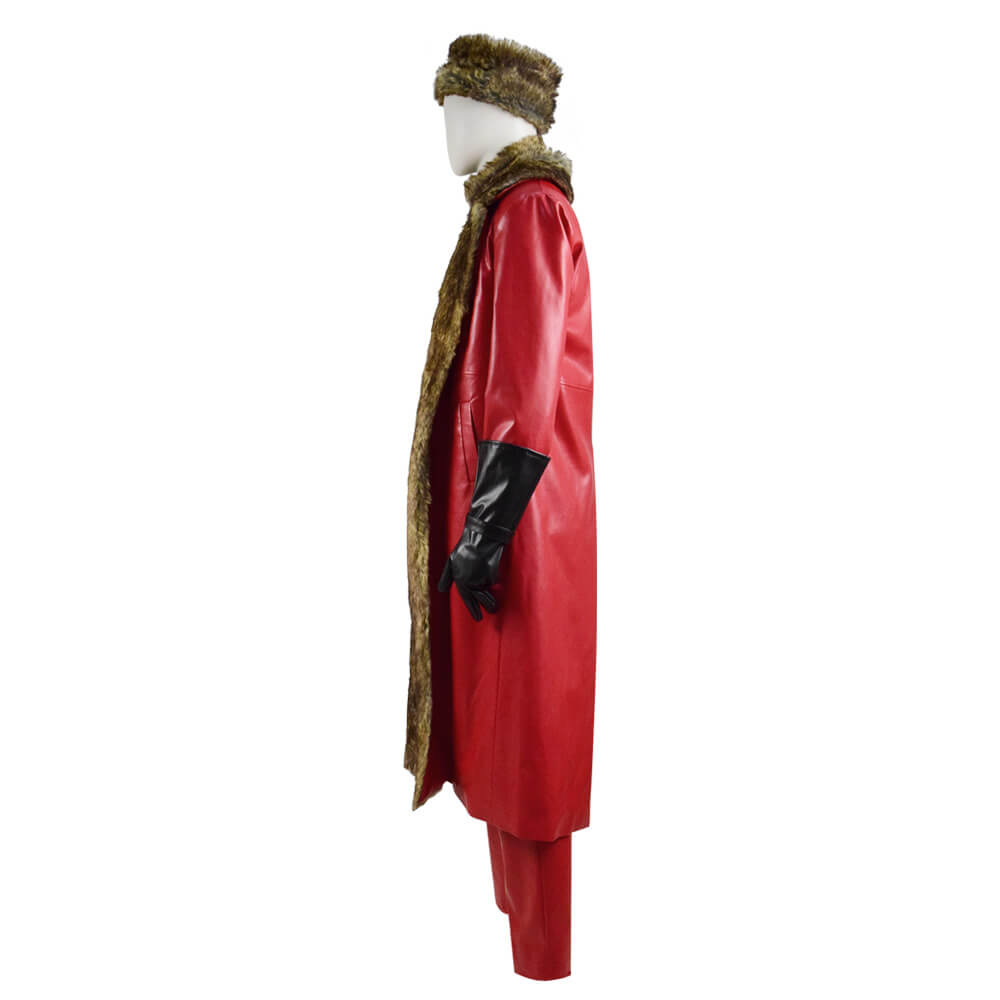 The Christmas Chronicles Santa Claus Cosplay Costume Red Shearling Coat Outfit Deluxe Version For Sale - Image 4