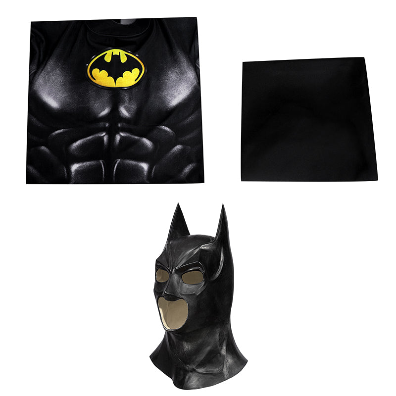The Flash Batman Cosplay Costume Superhero Bruce Wayne Jumpsuit Cape Mask Halloween Suit - Image 9
