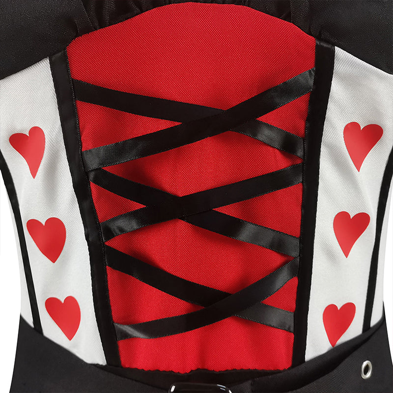 Alice in Wonderland Queen of Hearts Cosplay Costume Red Heart Princess Halloween Fancy Dress - Image 10