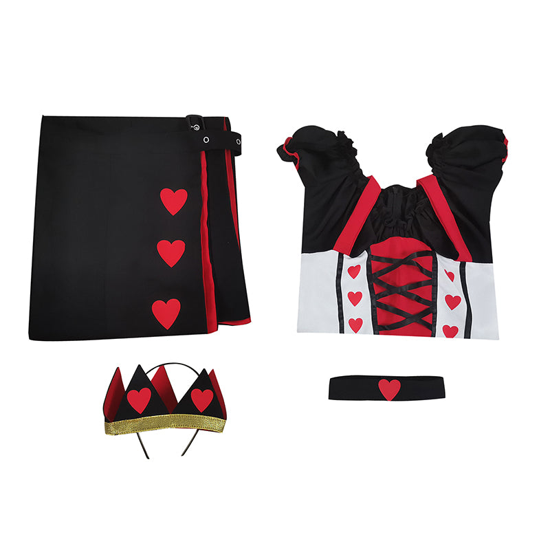 Alice in Wonderland Queen of Hearts Cosplay Costume Red Heart Princess Halloween Fancy Dress - Image 11