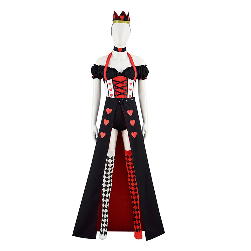 Alice in Wonderland Queen of Hearts Cosplay Costume Red Heart Princess Halloween Fancy Dress - Image 2