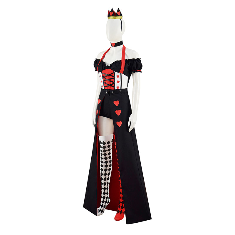 Alice in Wonderland Queen of Hearts Cosplay Costume Red Heart Princess Halloween Fancy Dress - Image 3