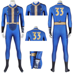 Fallout 33 Vault Suit Cosplay Jumpsuit Fallout Onesie Costume Suit Adult