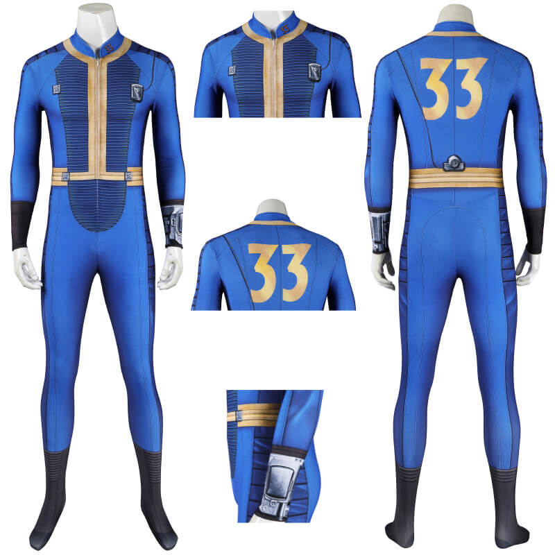 Fallout 33 Vault Suit Cosplay Jumpsuit Fallout Onesie Costume Suit Adult