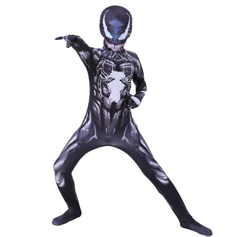 Kids Venom Costume Halloween Superhero Boys Child Bodysuit Jumpsuit Cosplay Suit - Image 2