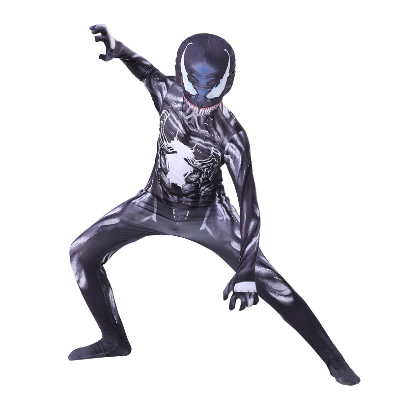 Kids Venom Costume Halloween Superhero Boys Child Bodysuit Jumpsuit Cosplay Suit - Image 3