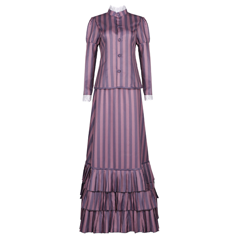 Corpse Bride Victoria Cosplay Costume Tim Burton's Corpse Bride Victoria Everglot Purple Dress - Image 3