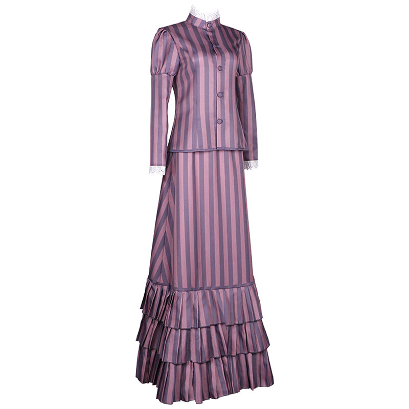 Corpse Bride Victoria Cosplay Costume Tim Burton's Corpse Bride Victoria Everglot Purple Dress - Image 4