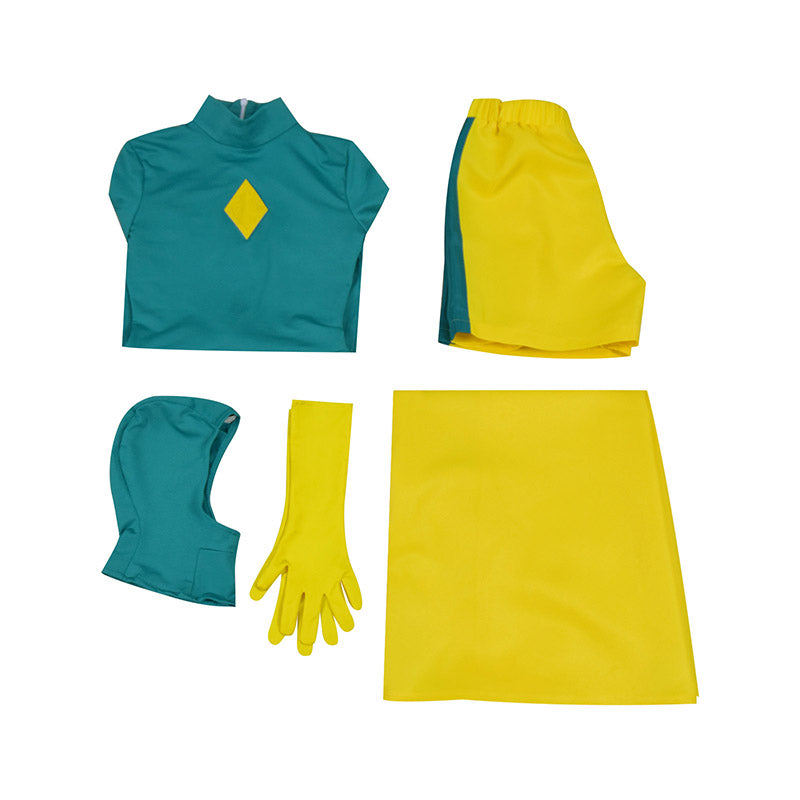 Vision Costume Kids WandaVision Cosplay Green Jumpsuit Yellow Cloak For Boy - Image 6