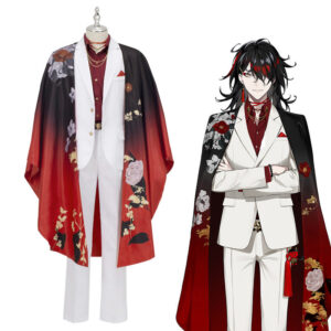 Virtual Youtuber Nijisanji Vox Akuma Cosplay Costume Vtuber Outfit Japanese Style Gallery Kimono White Suit