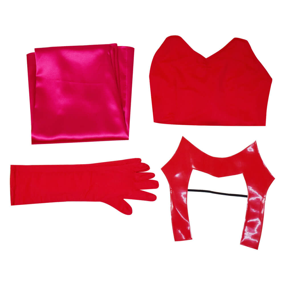 WandaVision Scarlet Witch Halloween Costume Wanda Maximoff Cosplay Red Jumpsuit Bodysuit - Image 6