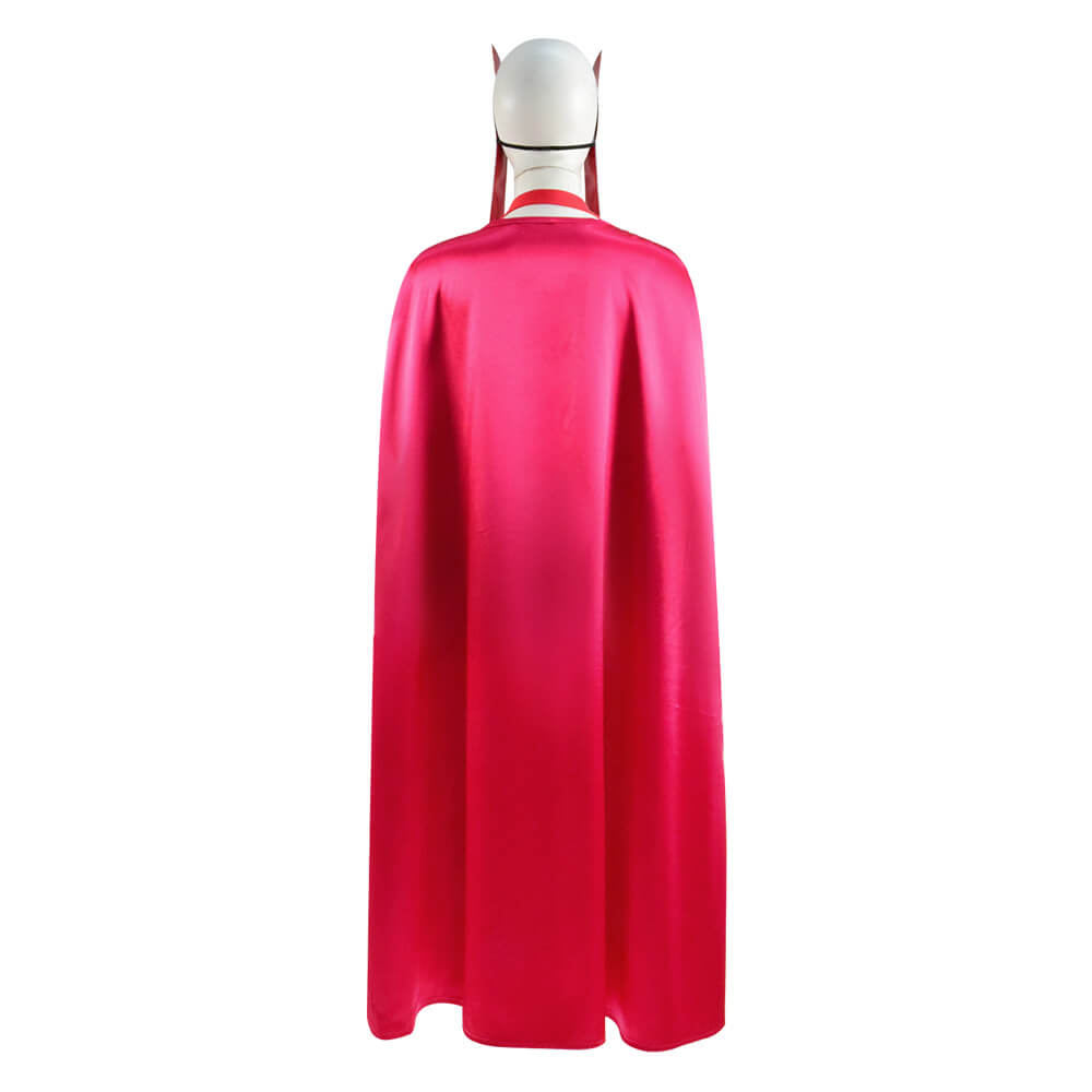 WandaVision Scarlet Witch Halloween Costume Wanda Maximoff Cosplay Red Jumpsuit Bodysuit - Image 5