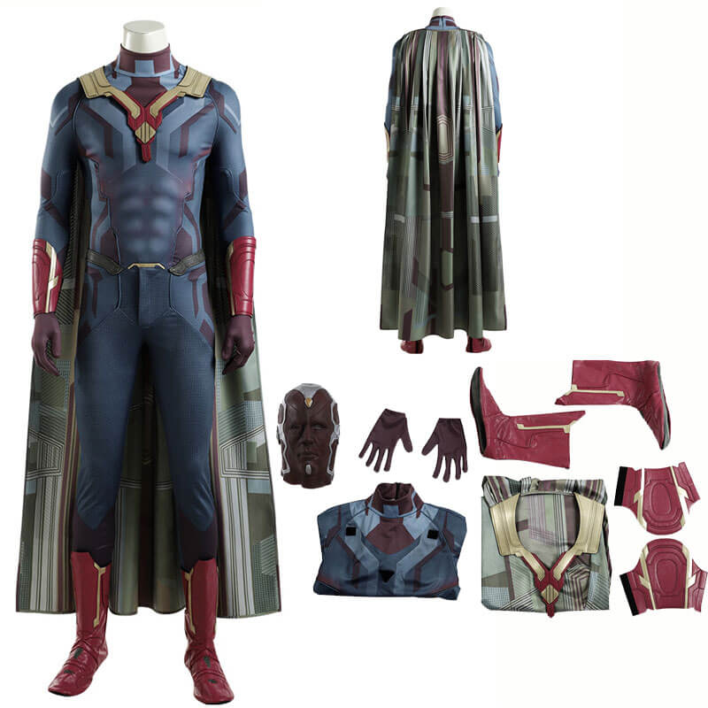 WandaVision Costume Vision Jumpsuit Superhero Cosplay Costume - Image 4