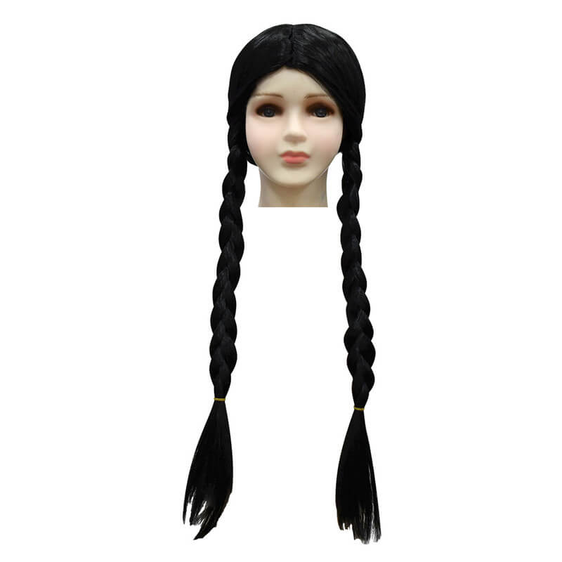 Girls Wednesday Addams Dress Wednesday Cosplay Wig Kids Wednesday Dress with Bag - Image 11