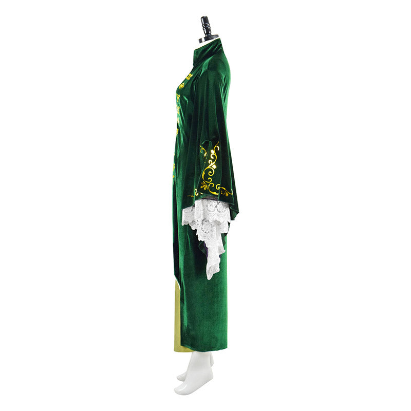 2022 Hocus Pocus 2 Winifred Sanderson Cosplay Costume Green Dress Halloween Suit - Image 6