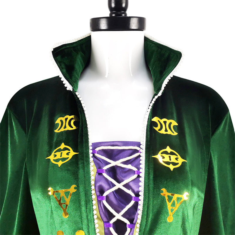 2022 Hocus Pocus 2 Winifred Sanderson Cosplay Costume Green Dress Halloween Suit - Image 7