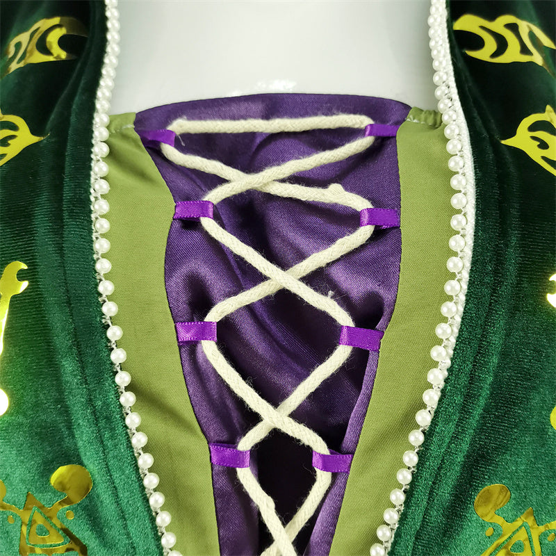 2022 Hocus Pocus 2 Winifred Sanderson Cosplay Costume Green Dress Halloween Suit - Image 9