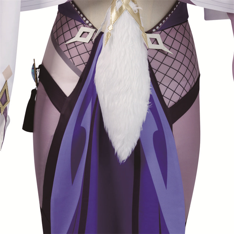 Genshin Impact Yelan Cosplay Costume Gameplay Character Yelan Night Orchid Purple Uniform Halloween Party Suit - Image 13