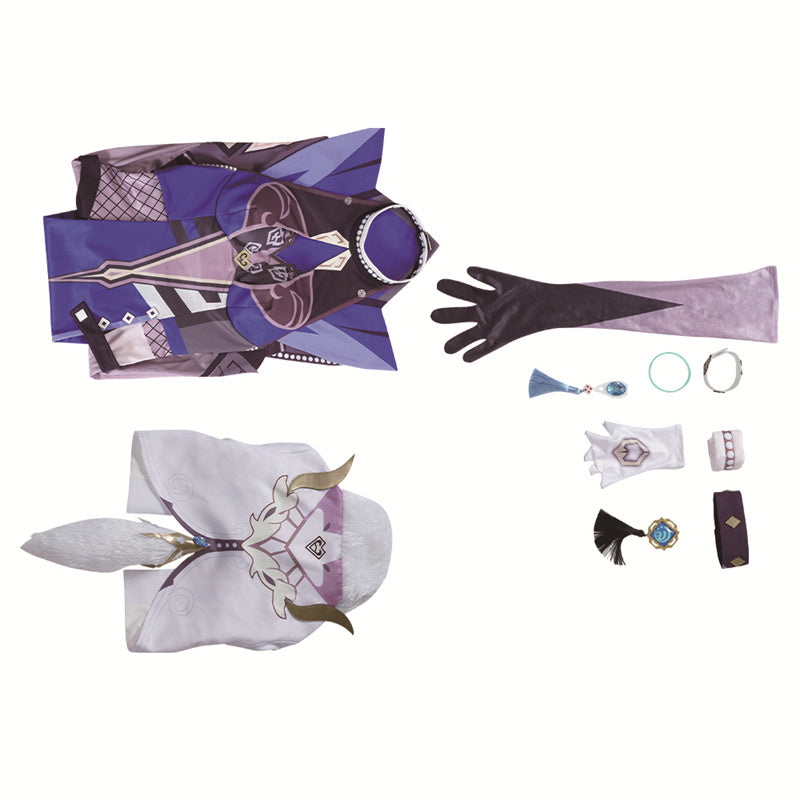 Genshin Impact Yelan Cosplay Costume Gameplay Character Yelan Night Orchid Purple Uniform Halloween Party Suit - Image 6