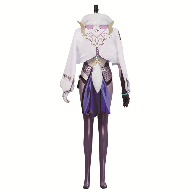 Genshin Impact Yelan Cosplay Costume Gameplay Character Yelan Night Orchid Purple Uniform Halloween Party Suit - Image 5