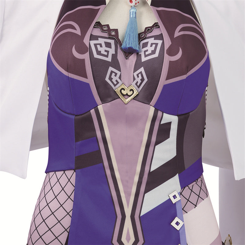 Genshin Impact Yelan Cosplay Costume Gameplay Character Yelan Night Orchid Purple Uniform Halloween Party Suit - Image 7