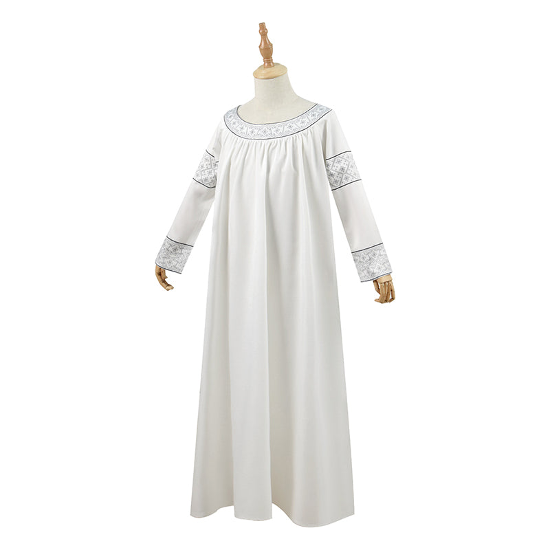 The Rings of Power Season 1 Young Galadriel Cosplay Costume Elf Princess White Dress - Image 4
