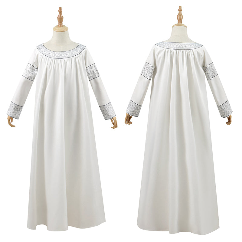 The Rings of Power Season 1 Young Galadriel Cosplay Costume Elf Princess White Dress - Image 6