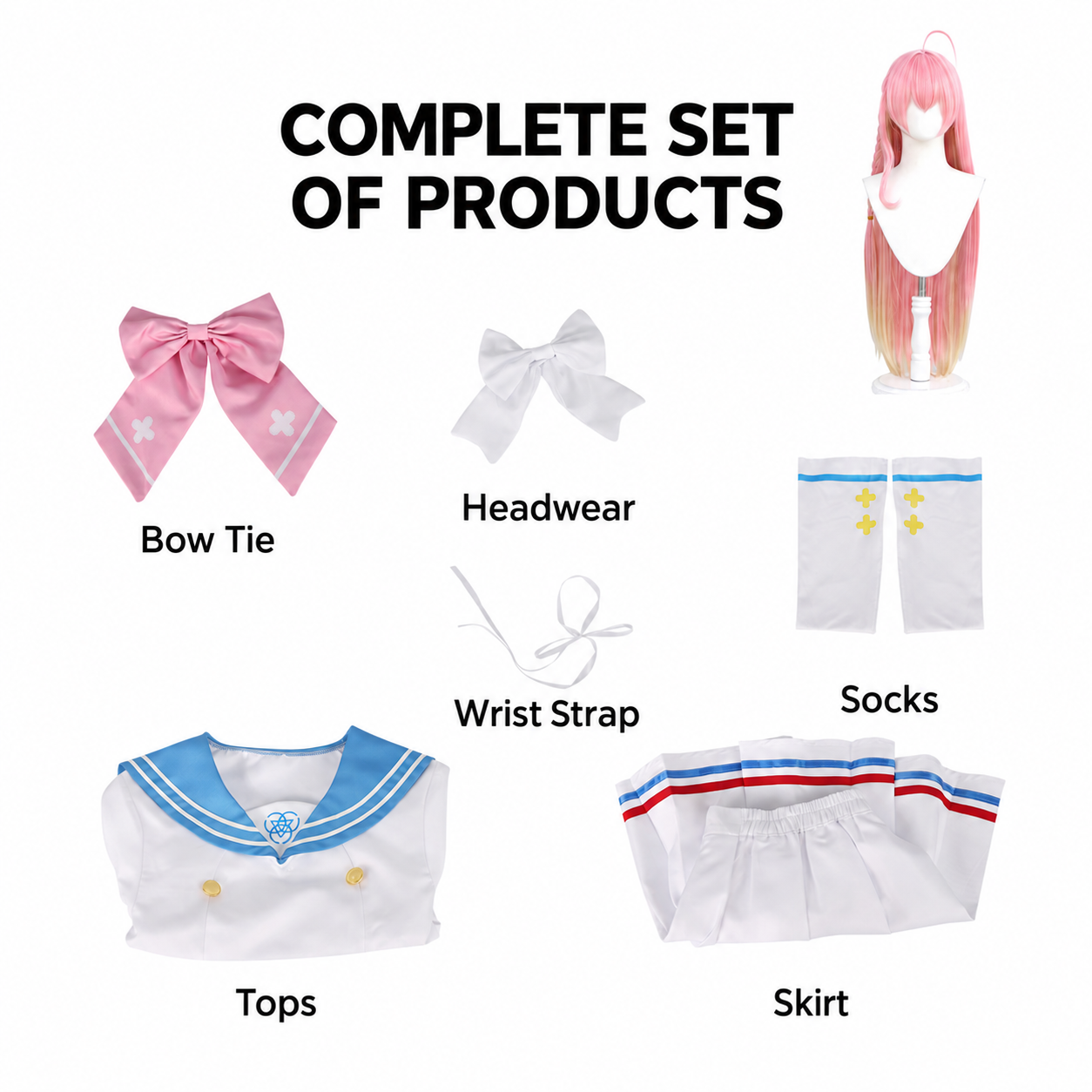 Blue Archive Urawa Hanako Sailor Uniform Cosplay Costume - Image 8